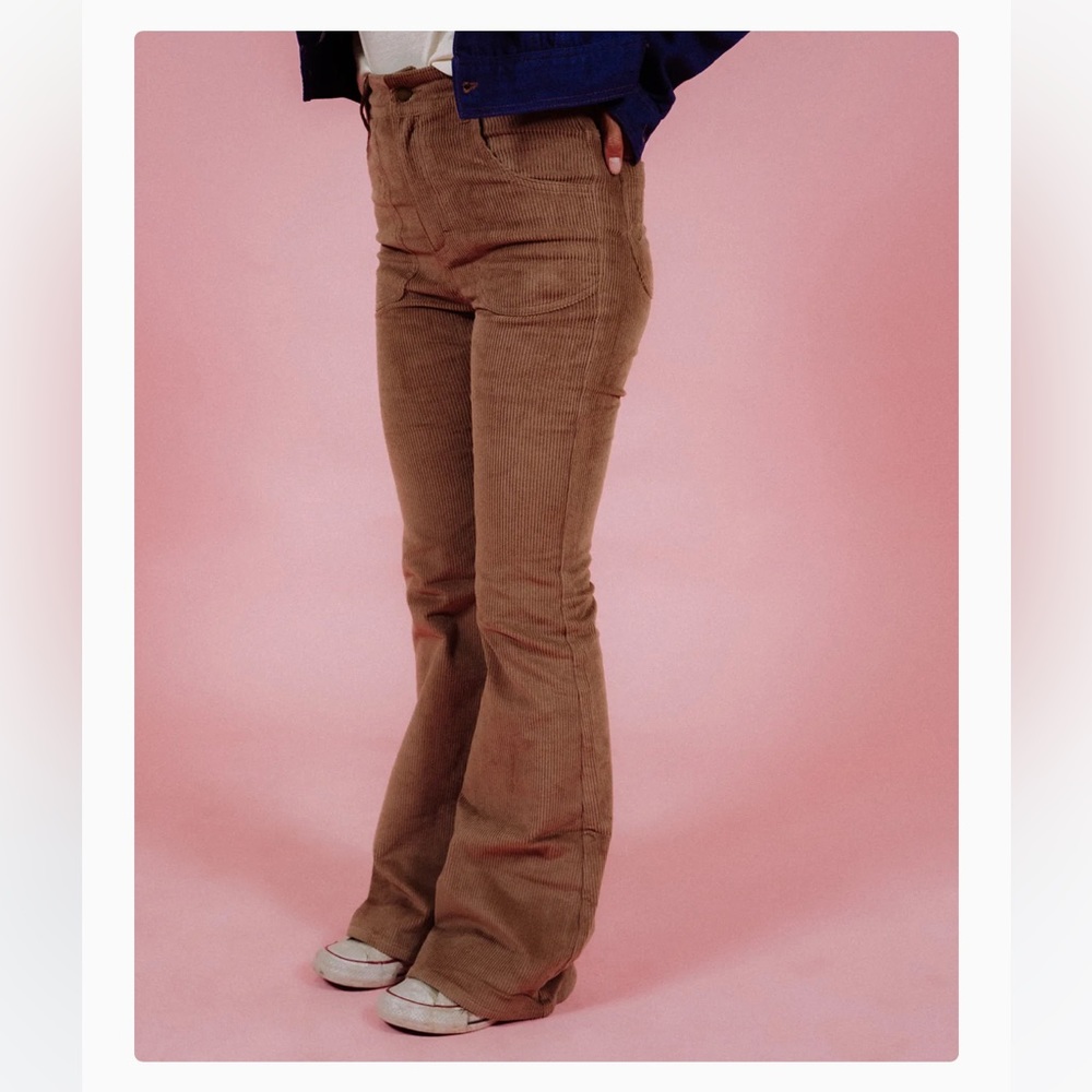 Women's Tan Boot Cut Corduroy Pants